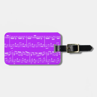 Purple Sheet Music Luggage Tag