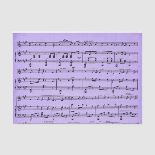 Purple Sheet Music Tissue Paper (Front)
