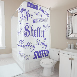 Purple Sheffey Fonts - 9570 Shower Curtain