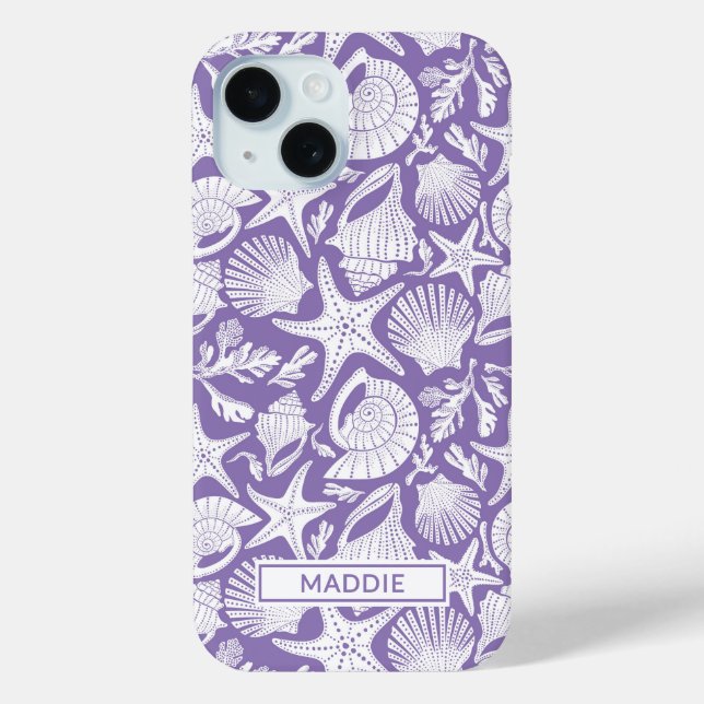 Purple Shells Personalised Case-Mate iPhone Case (Back)