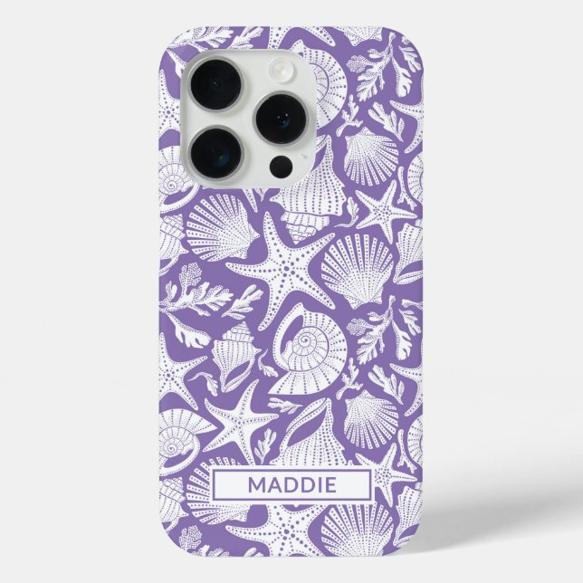 Purple Shells Personalized Case-Mate iPhone Case (Back)