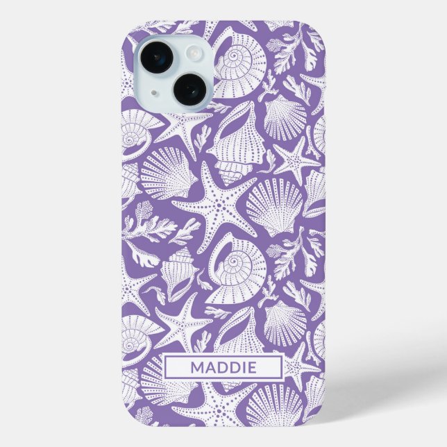Purple Shells Personalized Case-Mate iPhone Case (Back)