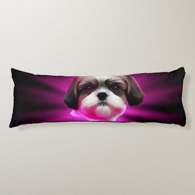 Purple Shih Tzu   Body Cushion (Front)