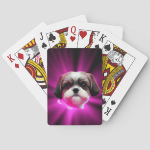 Purple Shih Tzu Playing Cards