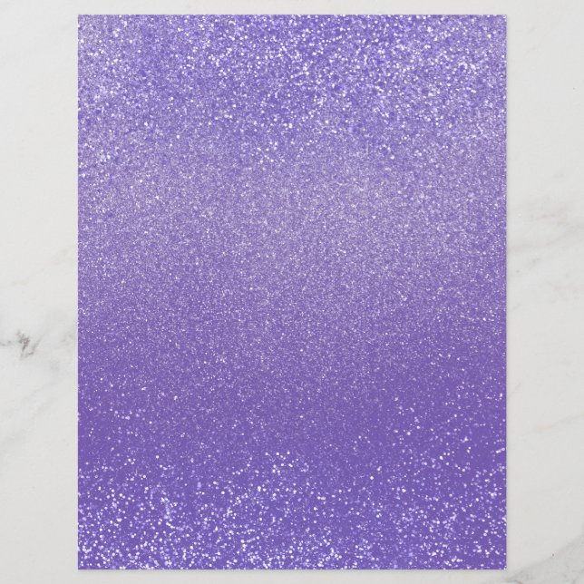 Purple Shimmer Glitter Dust Scrapbook Paper (Front)