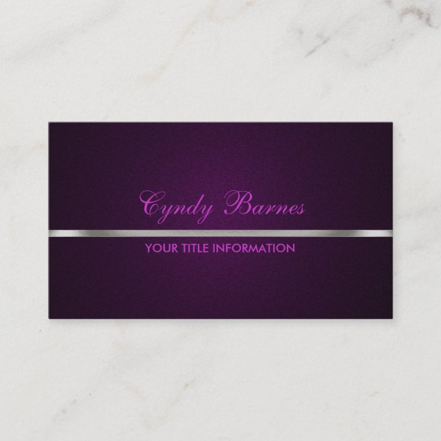 Purple Shimmer with Silver Business Card (Front)