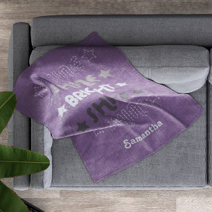 Purple Shine. Shine. Bright. Shine. Shine. Fleece Blanket