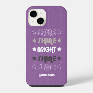 Purple Shine. Shine. Bright. Shine. Shine.  iPhone 14 Case