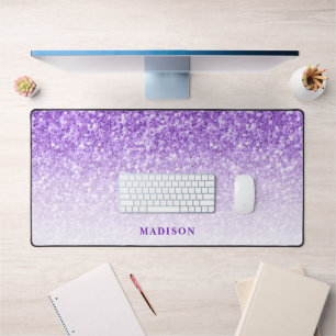 Purple Shiny Glitter Desk Mat