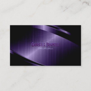 Purple Shiny Metallic Brushed Aluminium Look Business Card