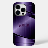 Purple Shiny Metallic Brushed Aluminium Look Case-