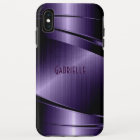 Purple Shiny Metallic Brushed Aluminium Look