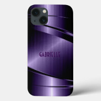 Purple Shiny Metallic Brushed Aluminium Look