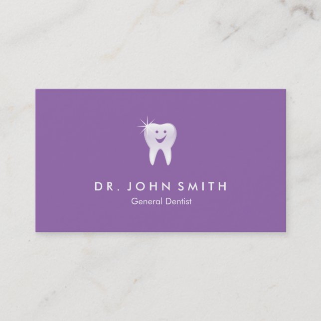 Purple Shiny Smiling Tooth Dental Appointment (Front)