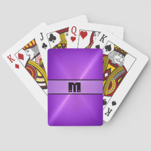 Purple Shiny Stainless Steel Metal 4 Playing Cards