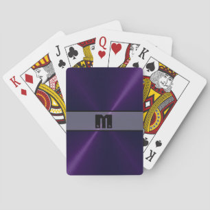 Purple Shiny Stainless Steel Metal 5 Playing Cards
