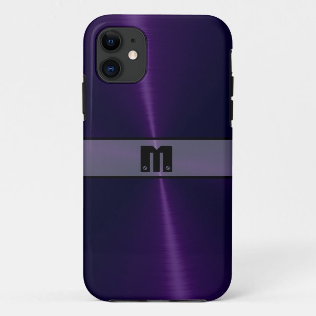 Purple Shiny Stainless Steel Metal 6 Case-Mate iPhone Case (Back)