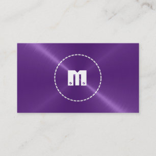 Purple Shiny Stainless Steel Metal Business Card