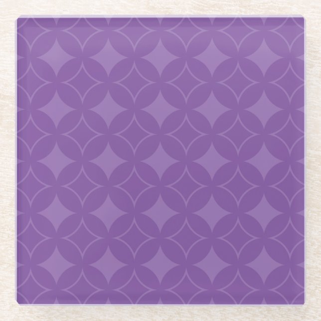 Purple shippo pattern glass coaster (Front)
