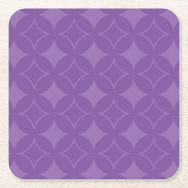 Purple shippo pattern square paper coaster (Front)