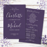 Purple Signature Script Wedding Program<br><div class="desc">Purple signature script wedding program featuring chic modern typography,  this stylish wedding program can be personalised with your special wedding day information. Designed by Thisisnotme©</div>