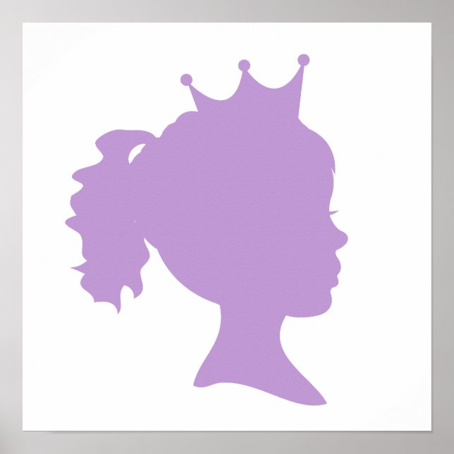 Purple Silhouette Princess T-shirts and Gifts Poster (Front)