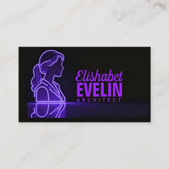 Purple Silhouette: Professional Reflection Business Card (Front)
