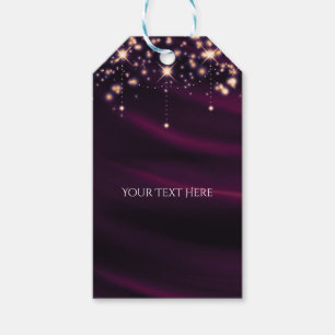 Purple Silk & Gold Sparkle Glam Hollywood Custom Gift Tags