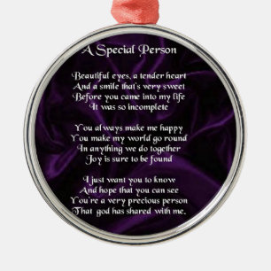 Purple Silk - Special Person poem Metal Tree Decoration