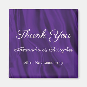 Purple Silk Wedding Magnet