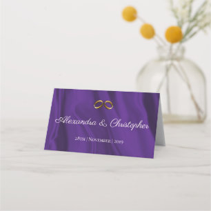 Purple Silk Wedding Place Card