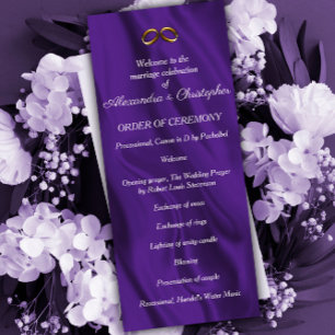 Purple Silk Wedding Programme