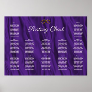 Purple Silk Wedding Seating Chart