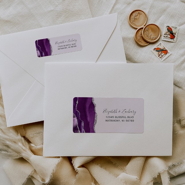 Purple Silver Agate Lavender Return Address (Creator Uploaded)