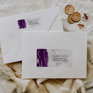 Purple Silver Agate Marble Return Address