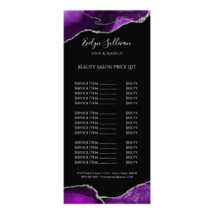 purple silver agate on black price list  rack card