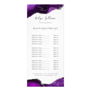 purple silver agate price list rack card