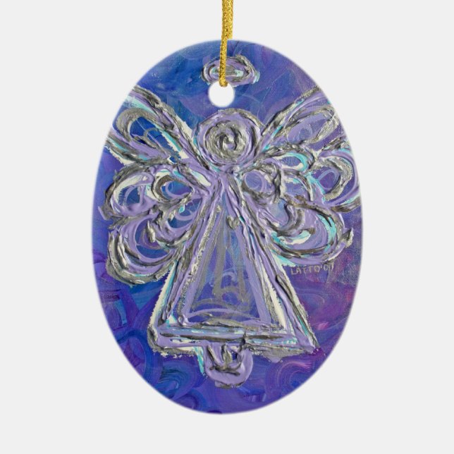Purple Silver Angel Ornament (Front)