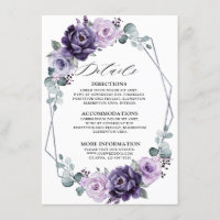 Purple Silver Blooms Geometric Wedding Details
