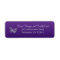 Purple, Silver Butterfly Return Address Label