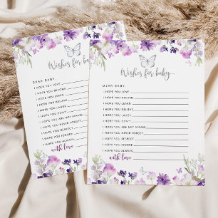 Purple silver butterfly wishes for baby