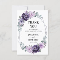 Purple Silver Floral Blooms Geometric Wedding