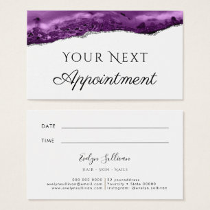 purple silver glitter agate Appointment Card