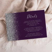 Purple Silver Glitter Edge Wedding Details