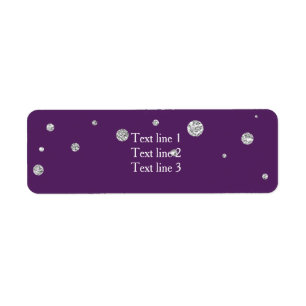 Purple Silver Glitter Elegant Card Address Labels