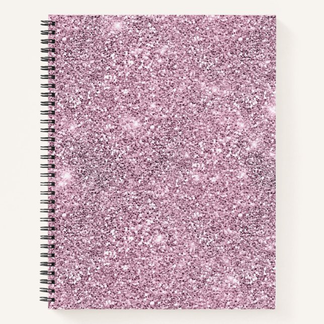 Purple Silver Glitter Glam Luxury Notebook (Front)