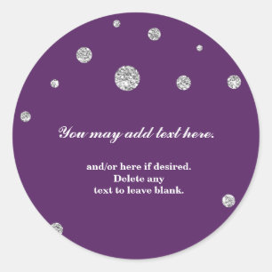 Purple & Silver Glitter Modern Dots Sticker