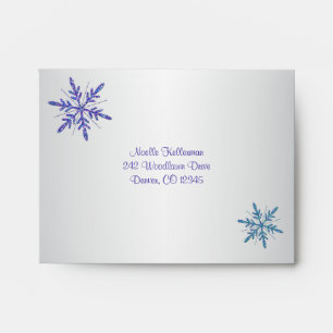 Purple, Silver Glitter Snowflake A2 for RSVP Card Envelopes