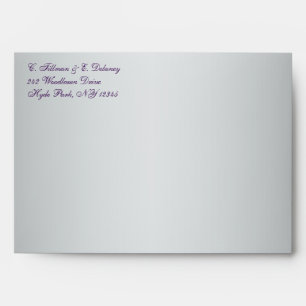 Purple, Silver Grey Floral Envelope for 5x7 Sizes