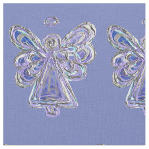 Purple Silver Guardian Angel Art Fabric Material